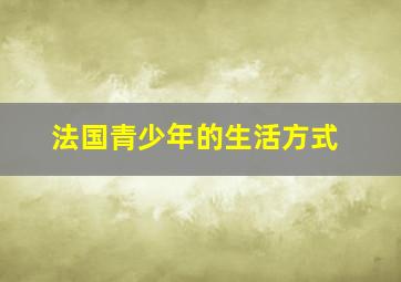 法国青少年的生活方式