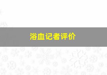 浴血记者评价