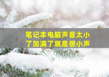 笔记本电脑声音太小了加满了就是很小声