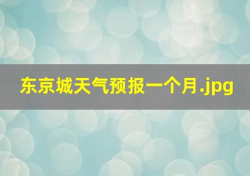 东京城天气预报一个月