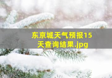 东京城天气预报15天查询结果