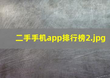 二手手机app排行榜_2