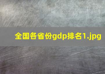 全国各省份gdp排名_1