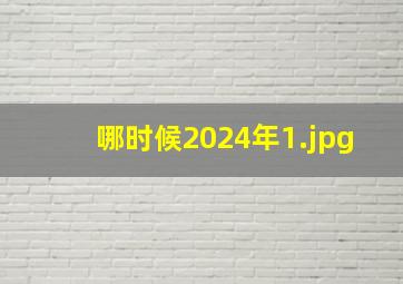 哪时候2024年_1