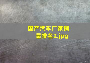 国产汽车厂家销量排名_2