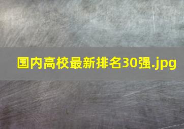 国内高校最新排名30强