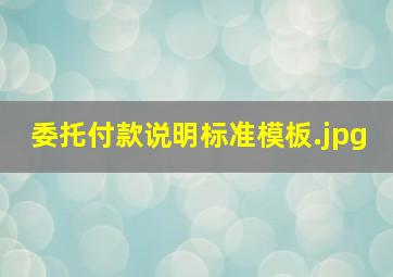 委托付款说明标准模板