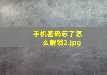 手机密码忘了怎么解锁_2