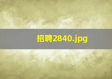 招聘2840