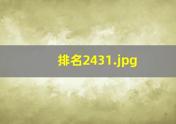 排名2431