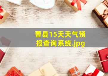 曹县15天天气预报查询系统