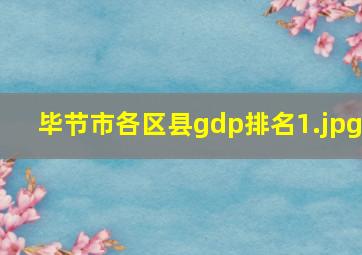 毕节市各区县gdp排名_1