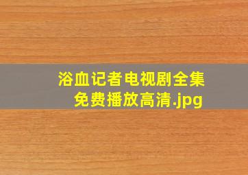 浴血记者电视剧全集免费播放高清