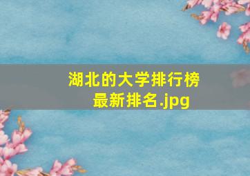 湖北的大学排行榜最新排名