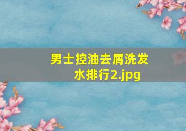 男士控油去屑洗发水排行_2