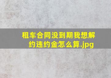 租车合同没到期我想解约违约金怎么算