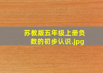 苏教版五年级上册负数的初步认识