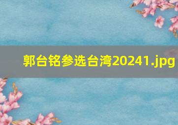 郭台铭参选台湾2024_1