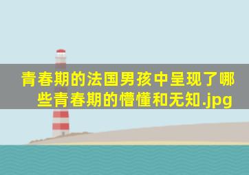 青春期的法国男孩中呈现了哪些青春期的懵懂和无知