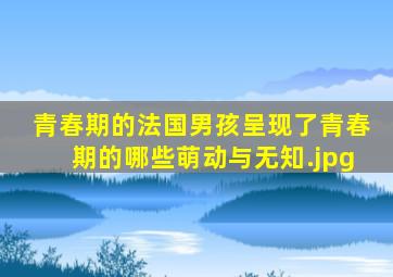 青春期的法国男孩呈现了青春期的哪些萌动与无知