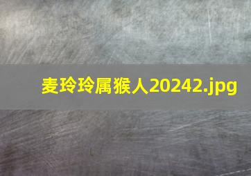 麦玲玲属猴人2024_2