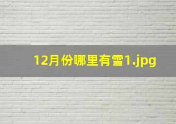 12月份哪里有雪_1