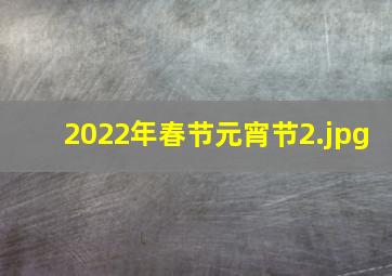 2022年春节元宵节_2