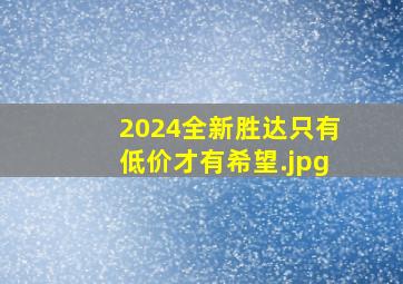 2024全新胜达只有低价才有希望