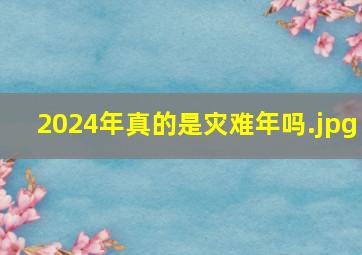 2024年真的是灾难年吗